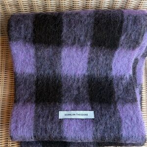 Scanlan Theodore Lavender and Charcoal Plaid Scarf